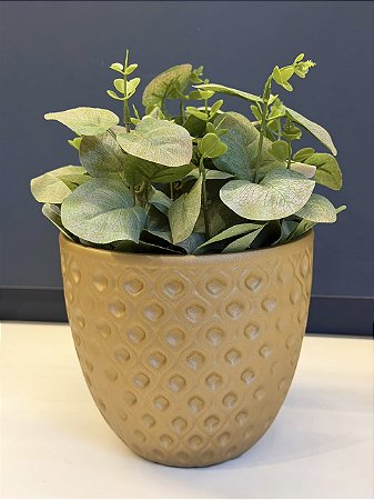 Cachepot em Ceramica - Dourado Fosco - 15CM
