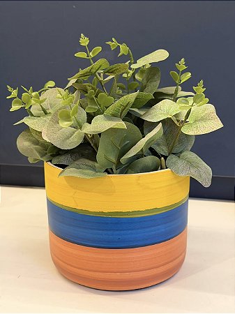 Cachepot em Ceramica - Colorido - 15CM