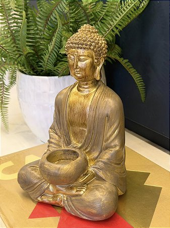 Buda - Decorativo - Resina - Posição Lótus - 22CM