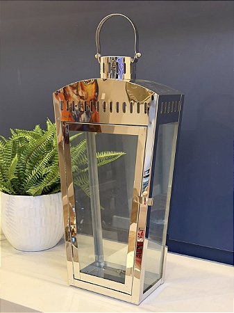 Lanterna - Metal - Prata - 48cm