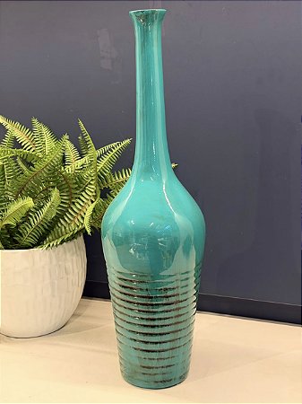 Vaso - Cerãmica - Turquesa - 50CM