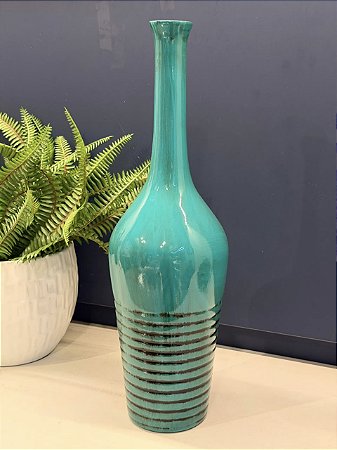 Vaso - Cerâmica - Turquesa - 44CM