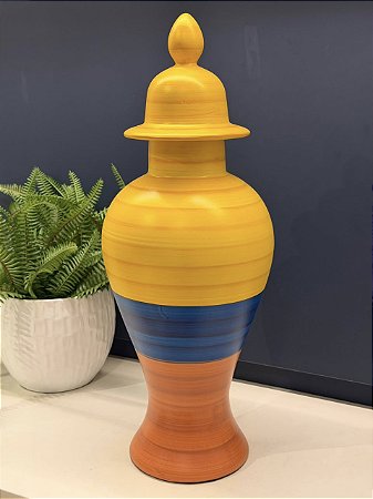 Potiche - Cerâmica - Colorido - 53CM