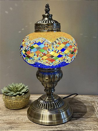 Luminária Turca - Mosaico - G - Colorido