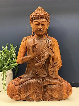Buda - Madeira - Posição Lótus - 60CM