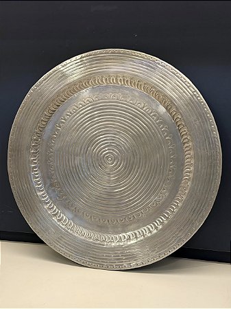 Prato de Parede - Relevo - Metal - Prata - 60CM