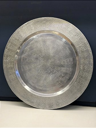 Prato de Parede - Relevo - Metal - Prata - 60CM