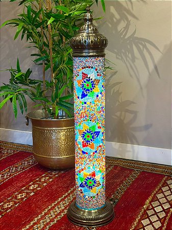 Luminária Turca de Chão - Mosaico - Colorido