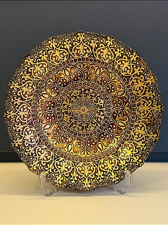 Centro de Mesa em Vitral - Dourado - Grande