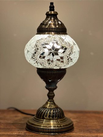 Luminária Turca Mosaico M Branco