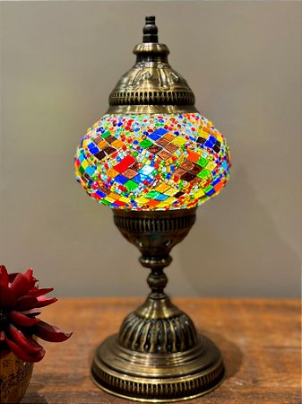 Luminária Turca Mosaico M Colorido