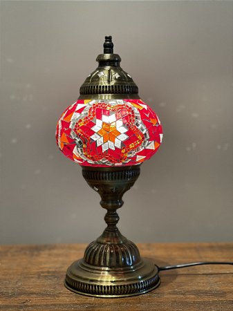 Luminária Turca Mosaico M Vermelho