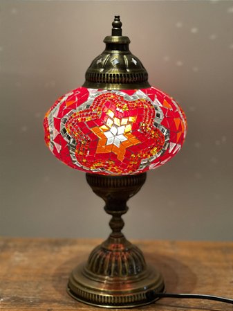 Luminária Turca Mosaico G Vermelho Estrela