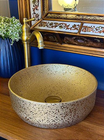 Cuba Sobrepor - Fundo Dourado - 35CM