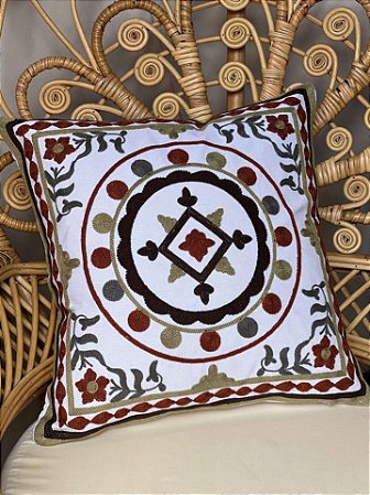 Capa Para Almofada - Bordada - Colorida