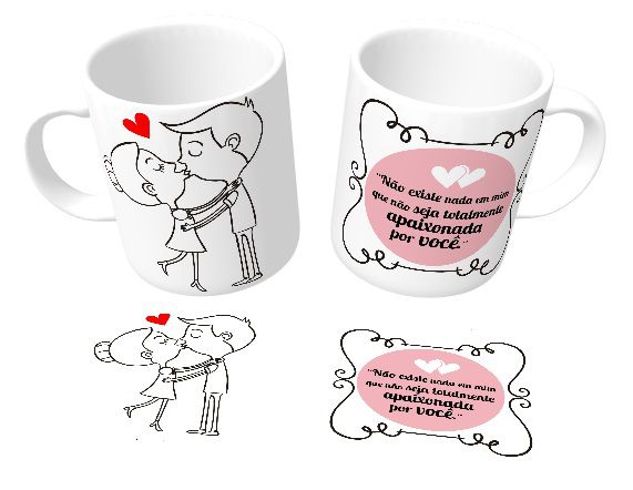 Caneca Declaração De Amor: Tradução Do Que Eu Sinto Por Você (Preta)