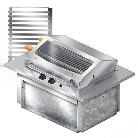 Churrasqueira Cooktop Elétrica de embutir 70x48x30cm 220V