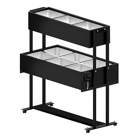 Saladeira Resfriada Com Gelo-X para Buffet 6 Cubas