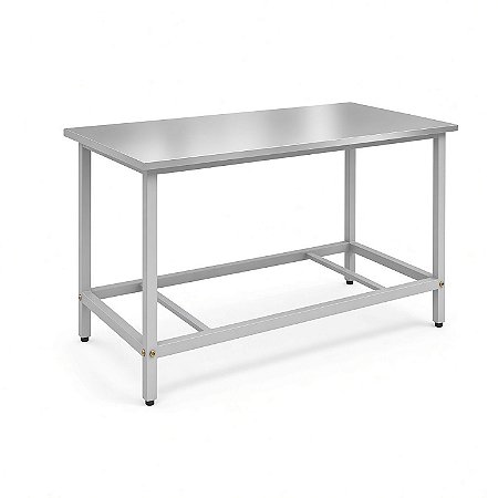 SARO Mesa de Bancada Inox com Prateleira – 100, 120, 150 e 190 cm
