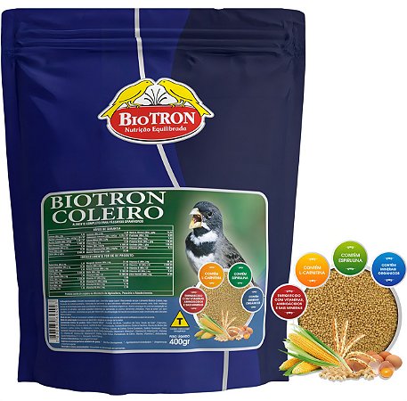 Ração Extrusada Coleiro 400gr - Biotron - Coleirinha