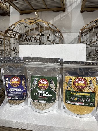kit mistura show 200g +canjiquinha e mileto calcificado