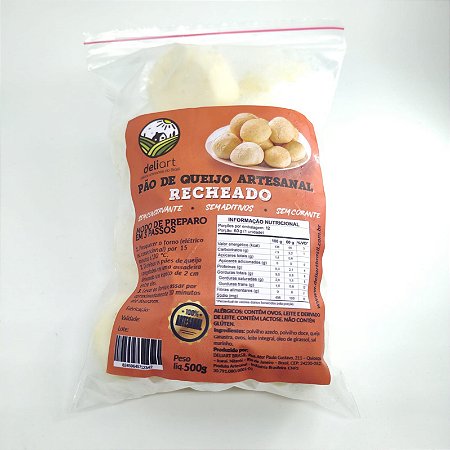 Pão de Queijo - Recheado com Requeijão - 500g - Deliart