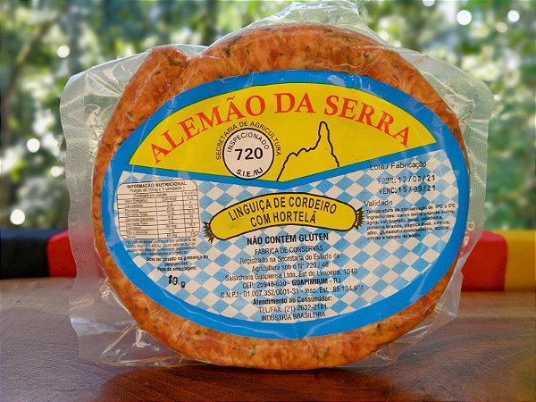 Linguiça Cordeiro com Hortelã - 250g - Alemão da Serra
