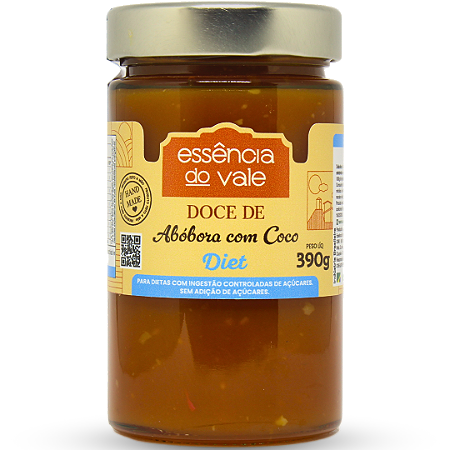 Abóbora com Coco Diet - 390g - Essência do Vale