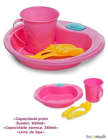 Kit Alimentação Infantil rosa