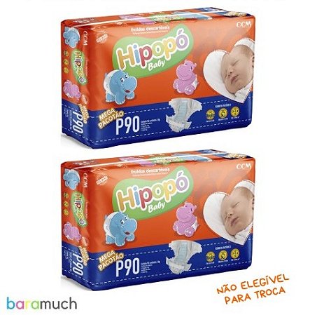180 fraldas P Hipopó Baby