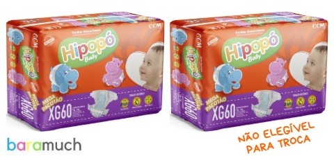 120 fraldas XG Hipopó Baby