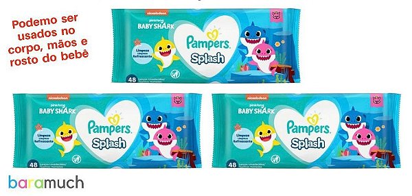 Kit 3 Pacotes Toalhinhas/Lenços Umedecidos Pampers