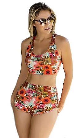 short para piscina cintura alta