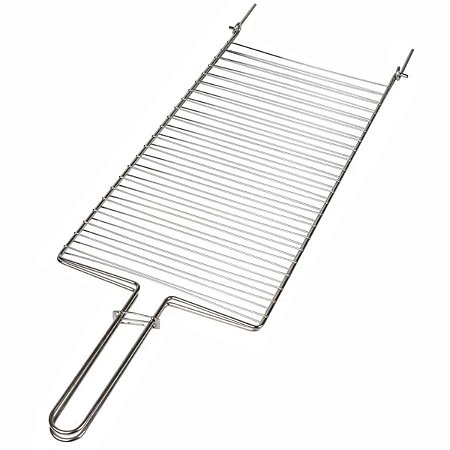 Grelha Dupla de Peixe em Aço Inox 35x24cm M Concava