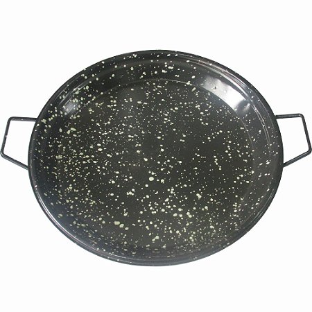 Disco Tacho Paella Paeja Caipira Esmaltado Preto 50cm Com Alças