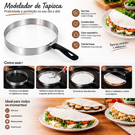 Modelador de Tapioca em Inox 18cm