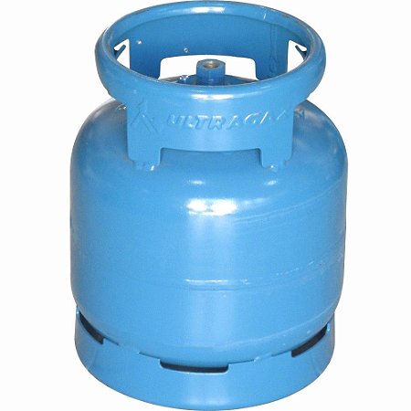 Botijão de Gás P5 Ultragaz Azul refil, casco, para ambulantes e lampião