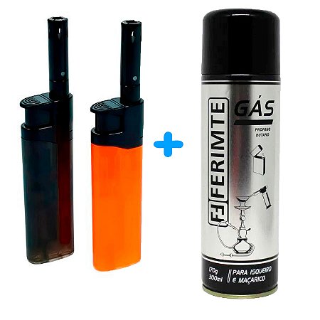 Kit 2x Acendedor fogão, fornos, churrasqueiras, chapas lanche, char broiler, lareiras e velas + Refil Recarga