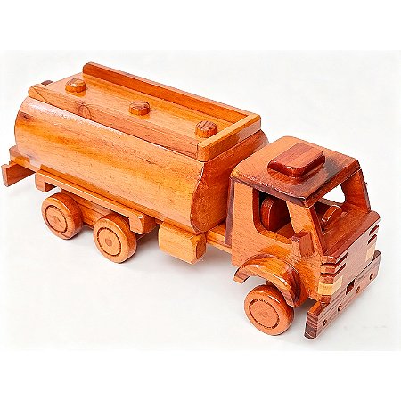Caminhão Tanque Em Madeira Artesanal - Decoração Colecionador
