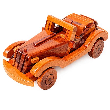 Calhambeque Conversível Em Madeira Artesanal Médio 27cm - Decoração Colecionador