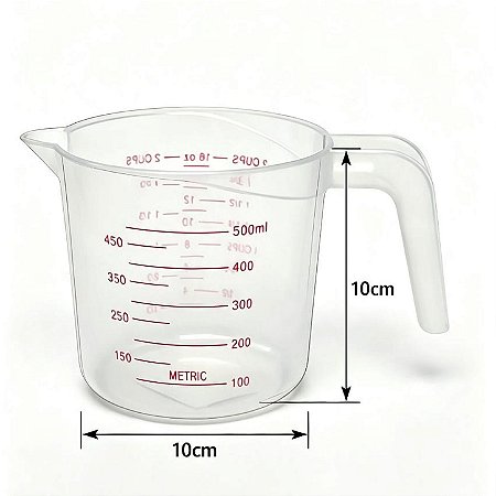 Jarra Medidora Graduada de 500ML Transparente Para Receitas
