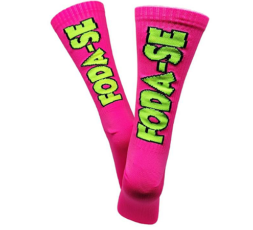 Meia Foda-se Pink em Poliamida