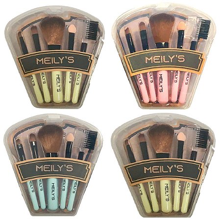 Meily's - Kit com 5 Pincéis para Maquiagem MKP112 - 12 Kits