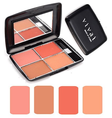 Quarteto de Blush Collection Uni Make Up - Display C/ 24 Unid -  Distribuidora JCF - Fornecedor de Maquiagem em Atacado, Cosméticos em  Atacado, Distribuidora Ruby Rose Atacado