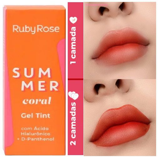 Ruby Rose - Gel Tint Summer Coral   HB555 - Display com 12 unidades