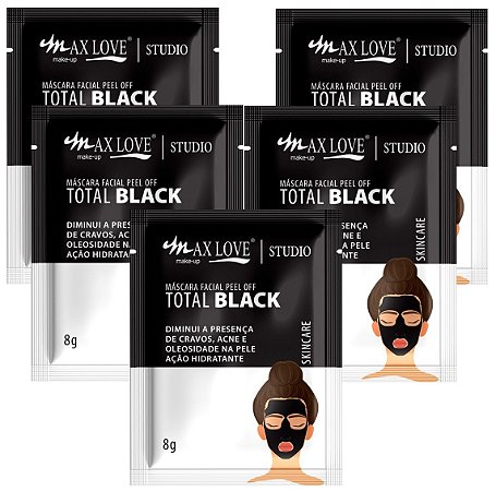 Max Love - Mascara Facial Peel Of Total Black Sache - Display C/ 60 Unid