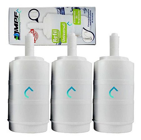 Kit 3 Filtro Refil Torneira Filtro Bica Móvel Compatível Lorenzetti Acqua Bella Vitalle Imperatriz Delta Herc Forusi