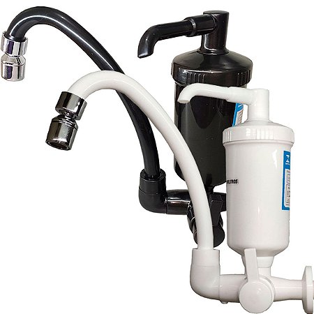 Torneira Cozinha Filtro Purificador de Água de Parede Bica Móvel Pia Monocomando Branco ou Preto