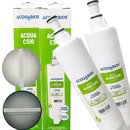 Kit 2 Filtro Refil Classe A compatível Purificador Consul CPB33 CIX07 CIX08 com Acabamento Adesivo