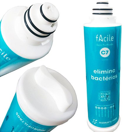 Refil Filtro Facile C7 Antibacteriano Purificador De Agua Hidrofiltros Elimina Bactérias